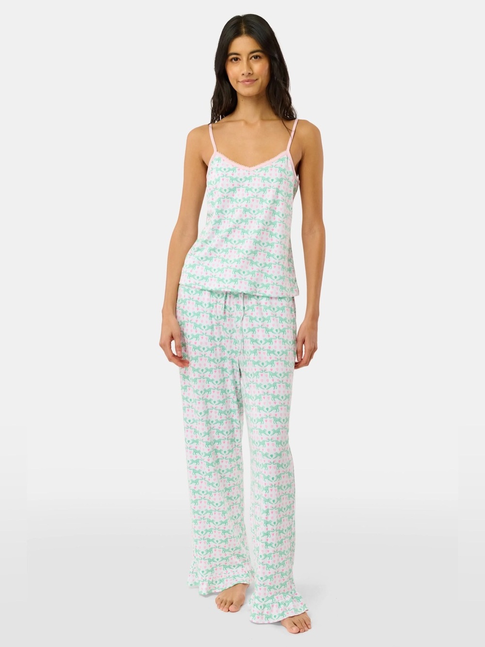 Roller Rabbit pajamas Cheetah Hearts Lily Set size Small